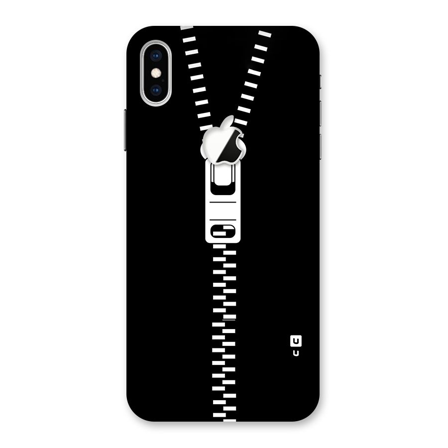 Black Zipper Back Case for iPhone XS Max Apple Cut