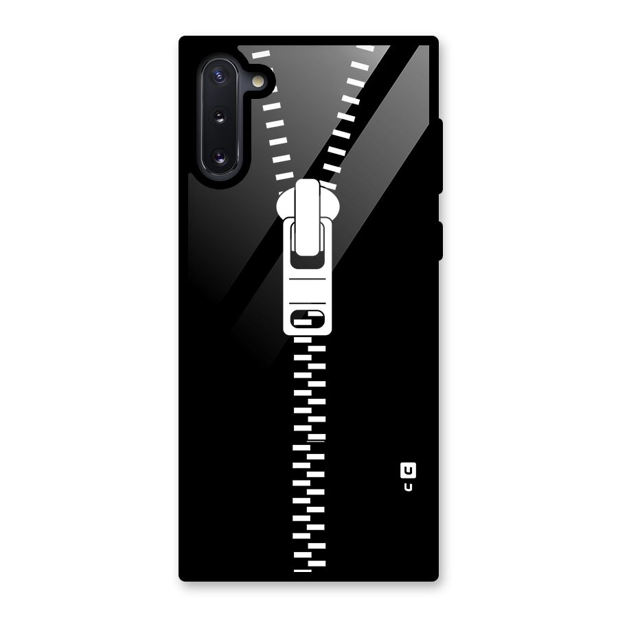 Black Zipper Glass Back Case for Galaxy Note 10