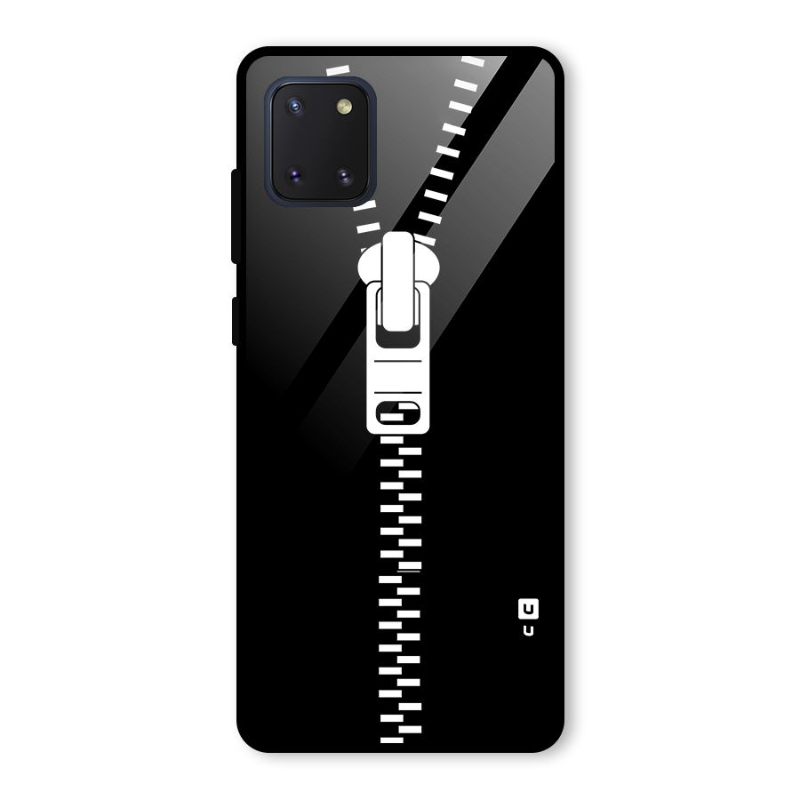 Black Zipper Glass Back Case for Galaxy Note 10 Lite