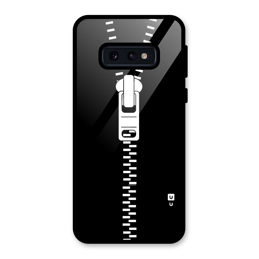 Black Zipper Glass Back Case for Galaxy S10e
