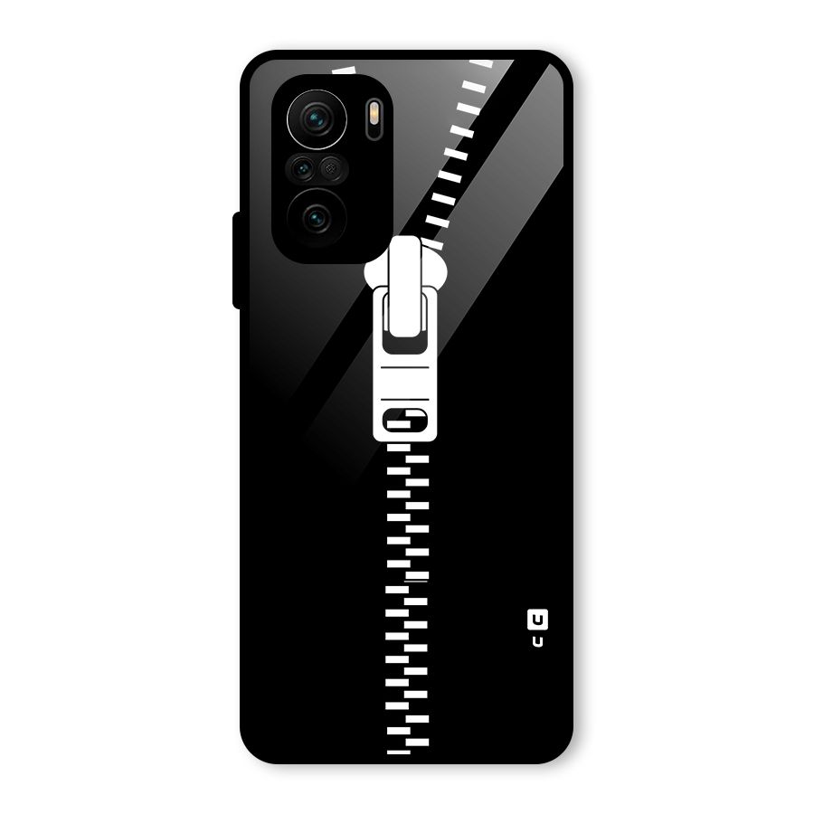 Black Zipper Glass Back Case for Mi 11X Pro
