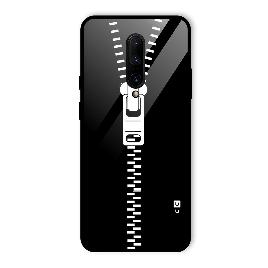Black Zipper Glass Back Case for OnePlus 7 Pro