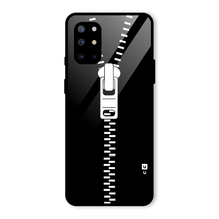 Black Zipper Glass Back Case for OnePlus 8T