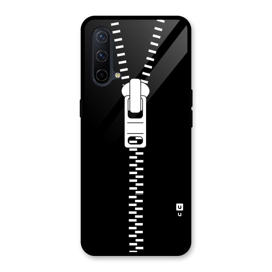 Black Zipper Glass Back Case for OnePlus Nord CE 5G