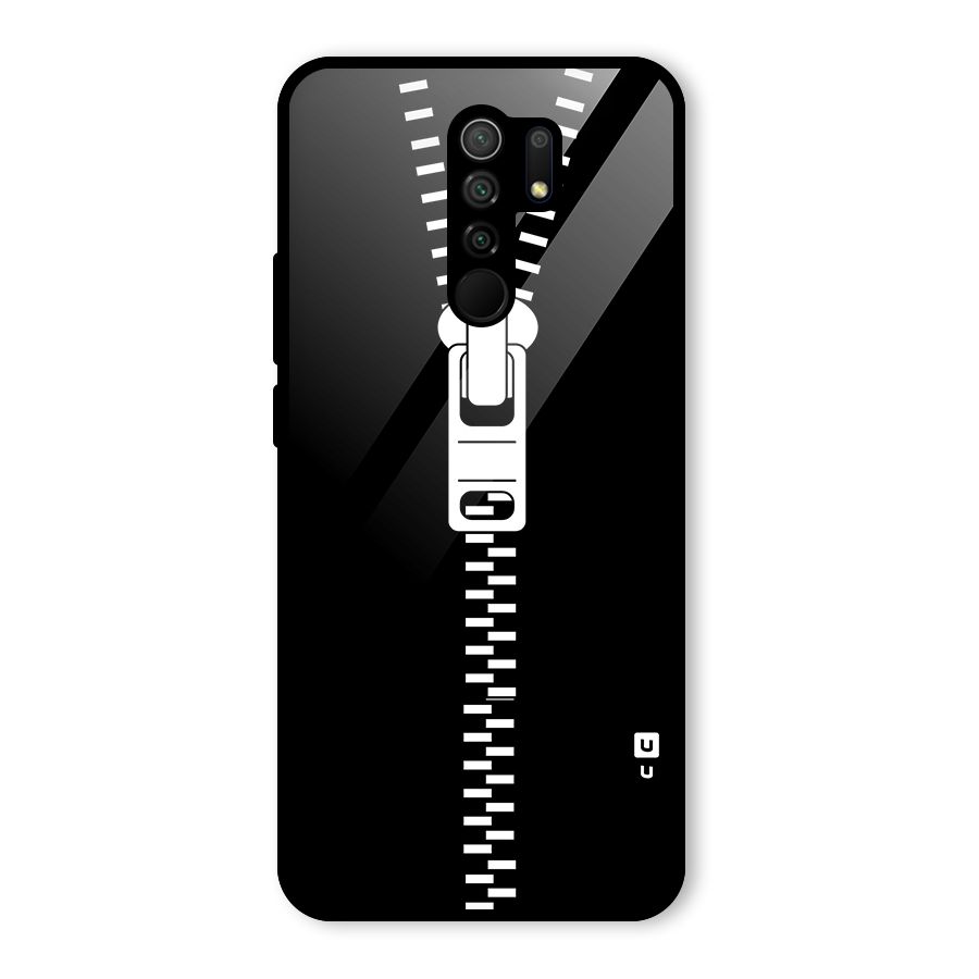 Black Zipper Glass Back Case for Poco M2