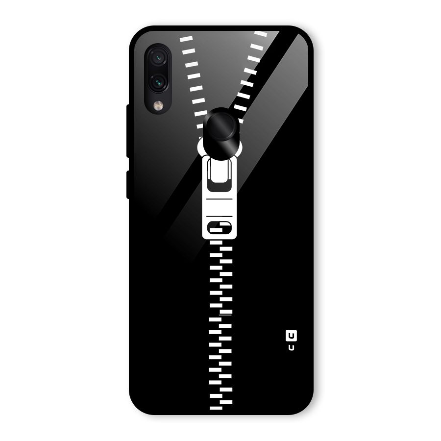 Black Zipper Glass Back Case for Redmi Note 7 Pro