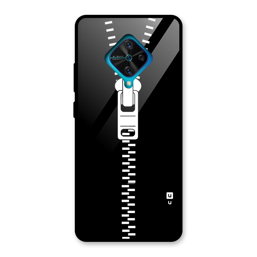 Black Zipper Glass Back Case for Vivo S1 Pro