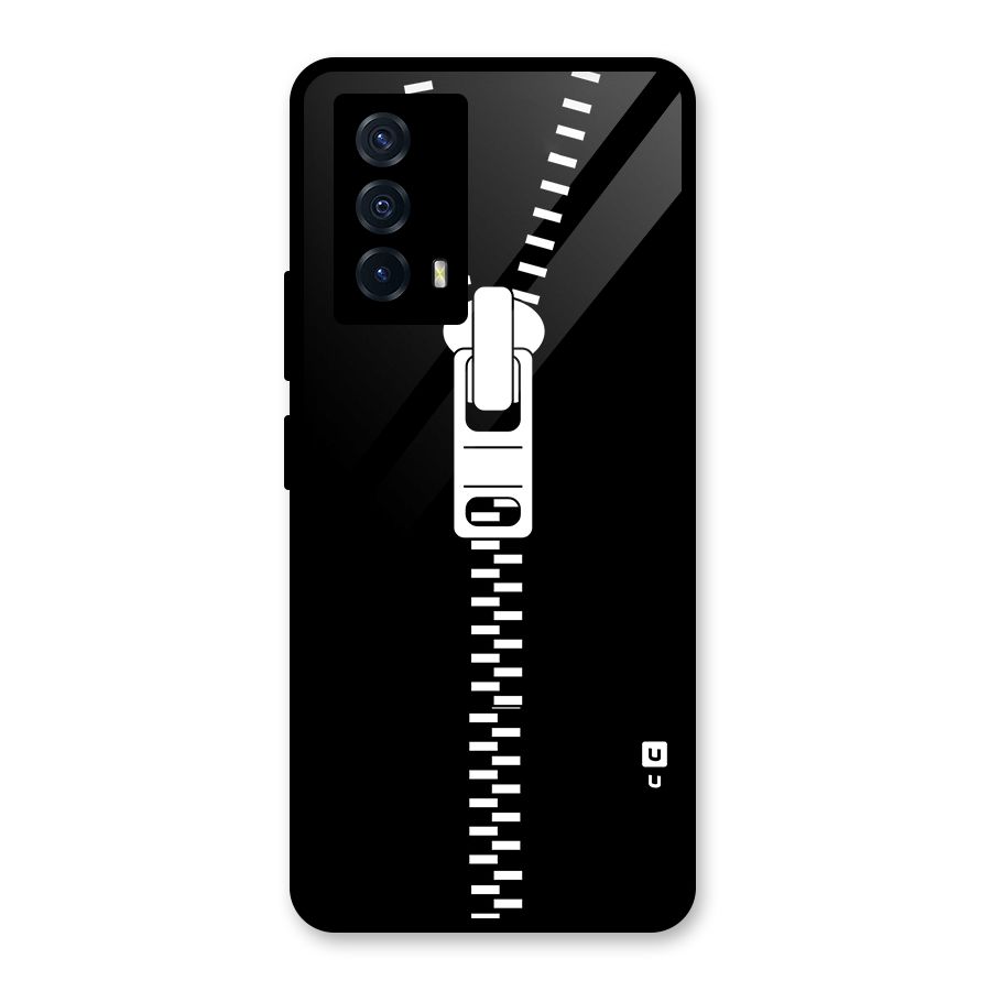 Black Zipper Glass Back Case for Vivo iQOO Z5