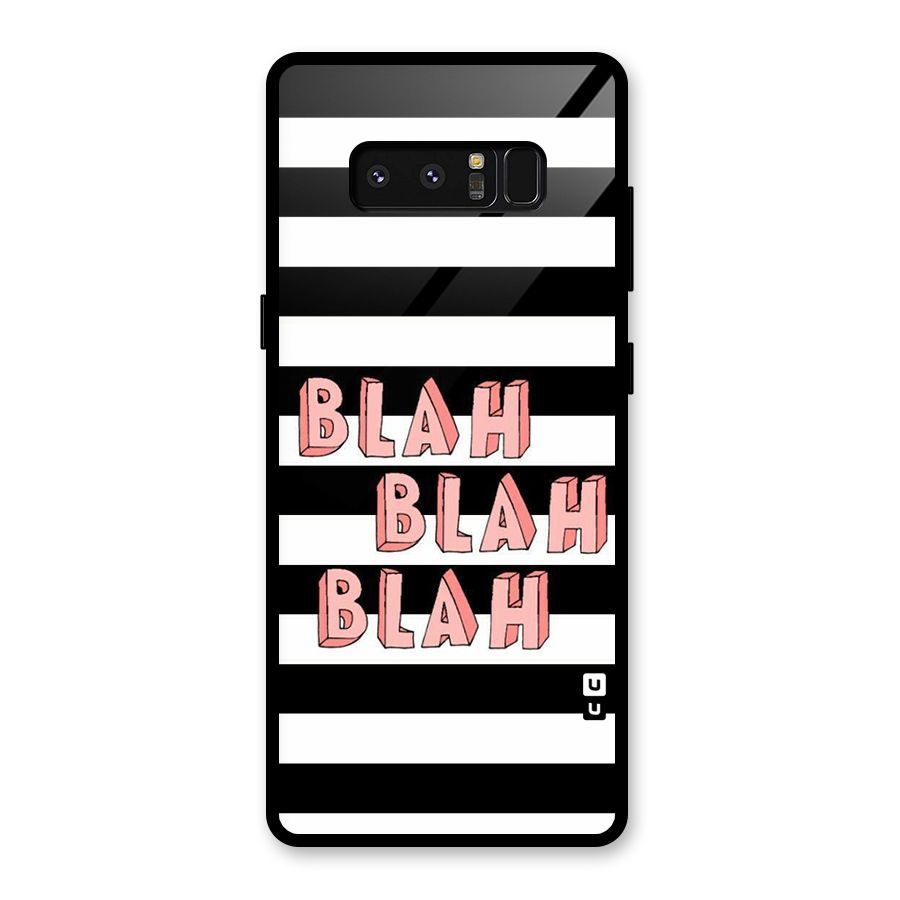 Blah Bold Stripes Glass Back Case for Galaxy Note 8