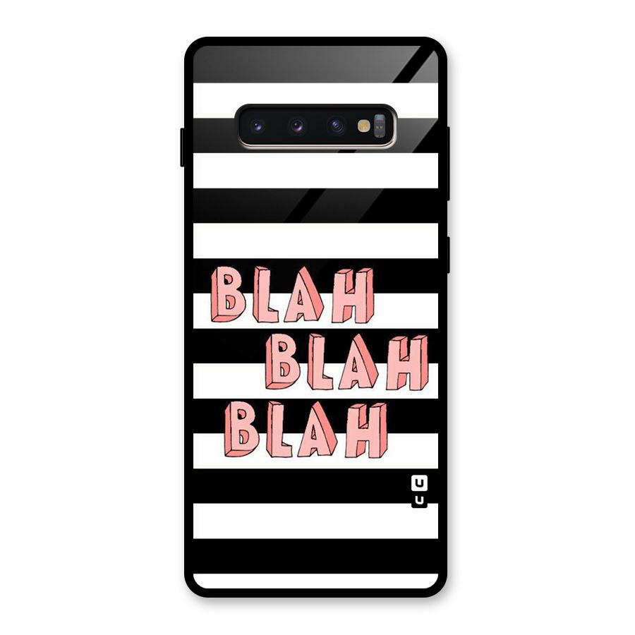 Blah Bold Stripes Glass Back Case for Galaxy S10 Plus
