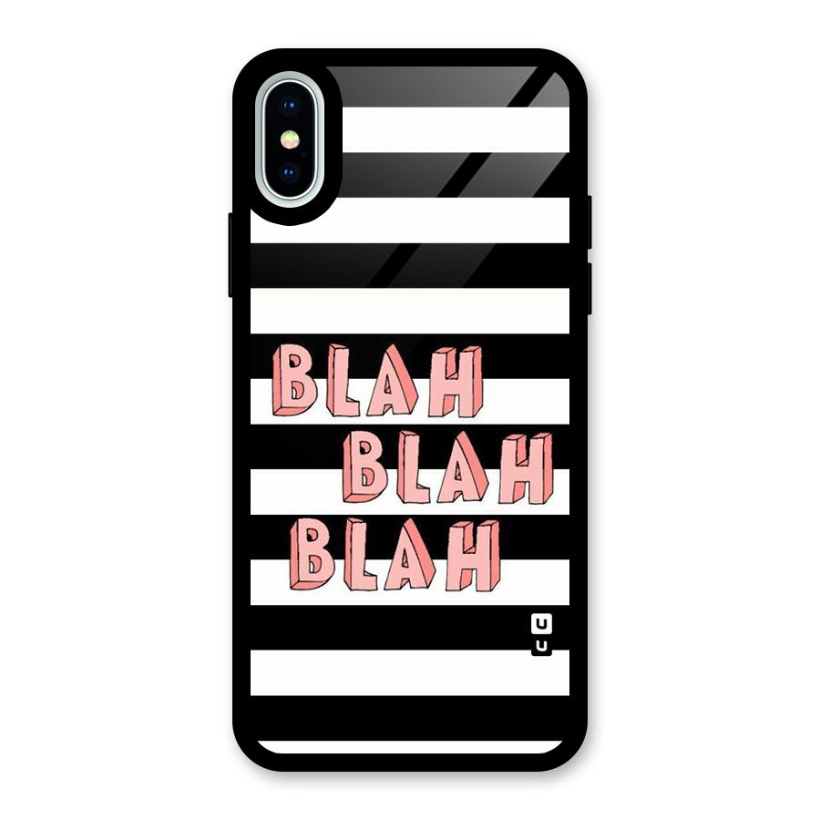 Blah Bold Stripes Glass Back Case for iPhone XS