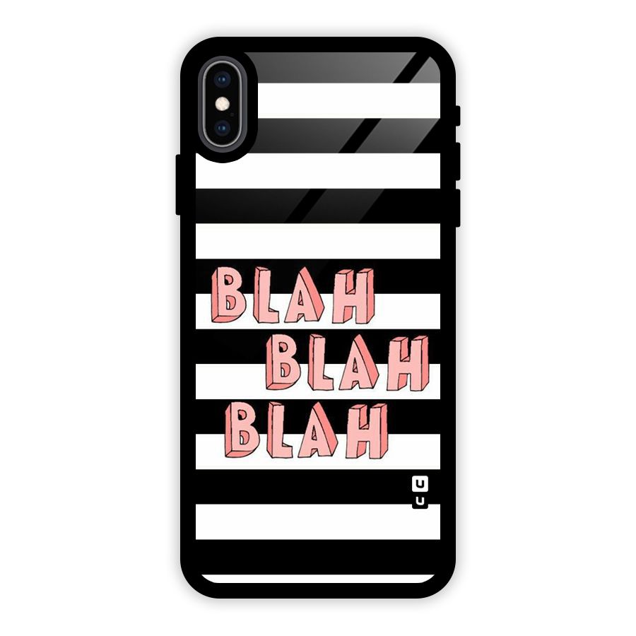 Blah Bold Stripes Glass Back Case for iPhone XS Max