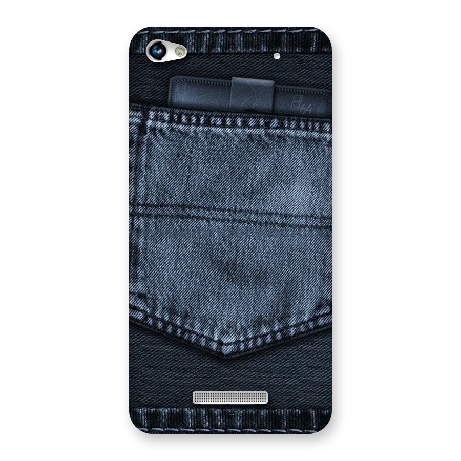 Blue Denim Back Case for Micromax Hue 2
