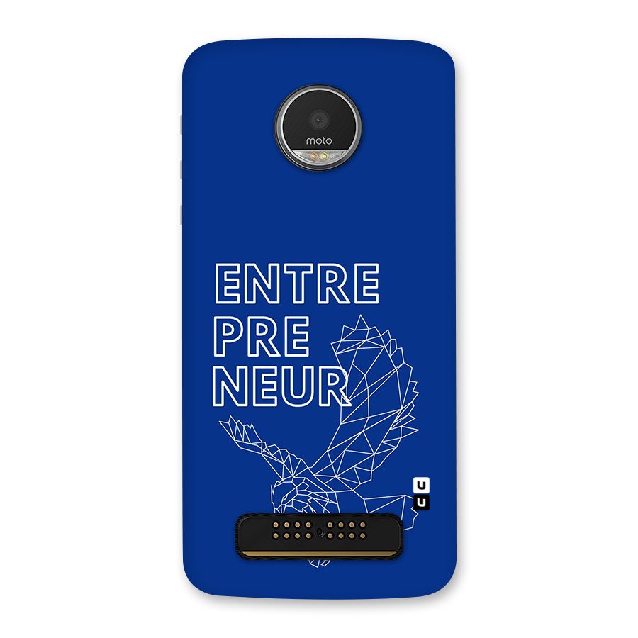 Blue Entrepreneur Back Case for Moto Z Play