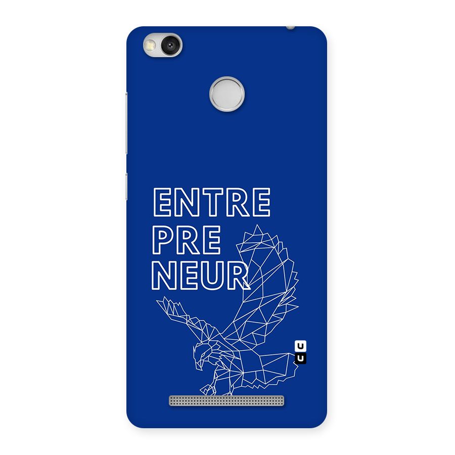 Blue Entrepreneur Back Case for Redmi 3S Prime