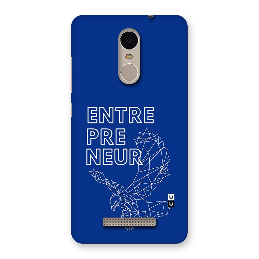 Blue Entrepreneur Back Case for Redmi Note 3