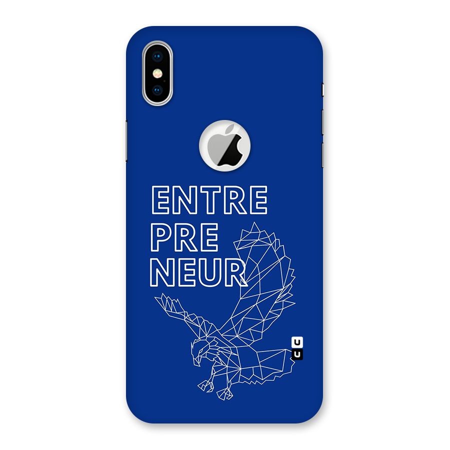 Blue Entrepreneur Back Case for iPhone XS Logo Cut