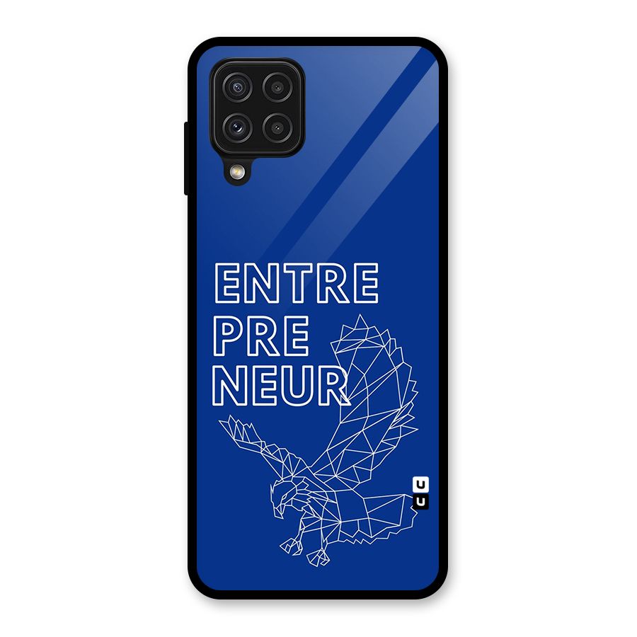 Blue Entrepreneur Glass Back Case for Galaxy A22 4G