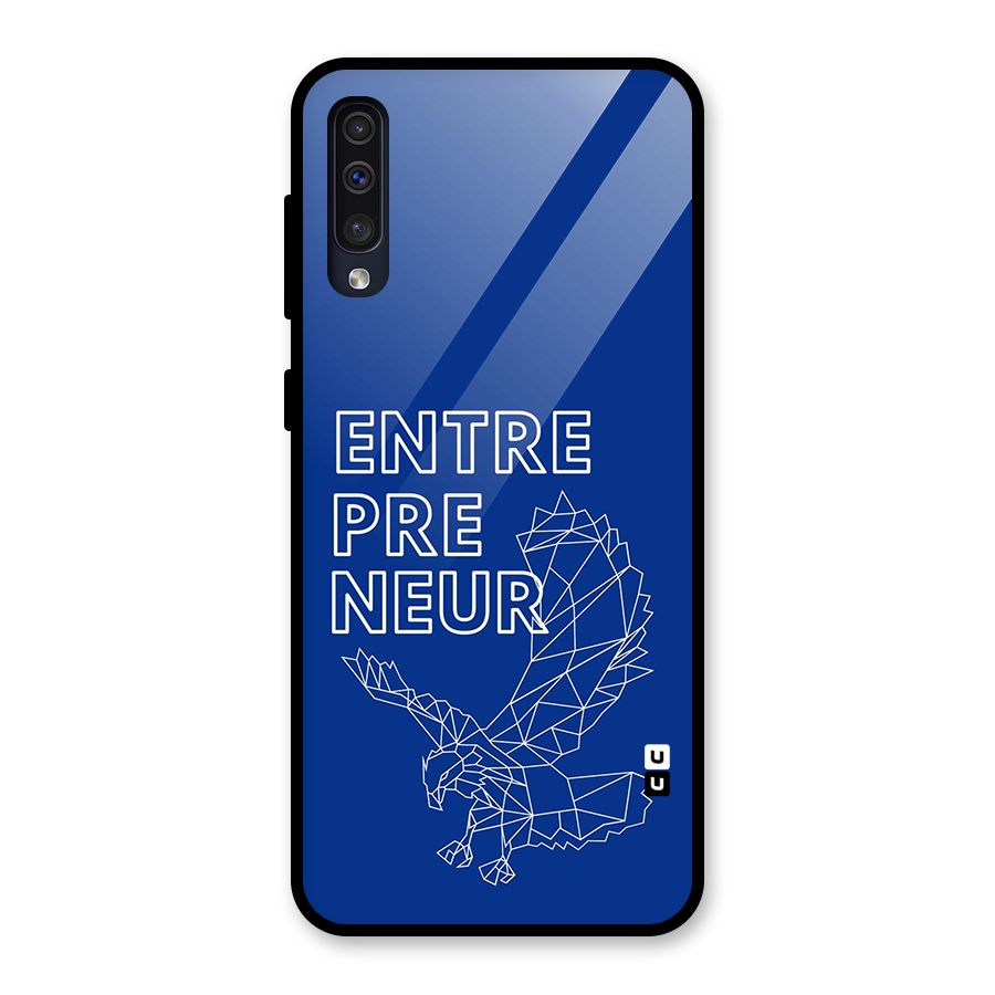 Blue Entrepreneur Glass Back Case for Galaxy A50