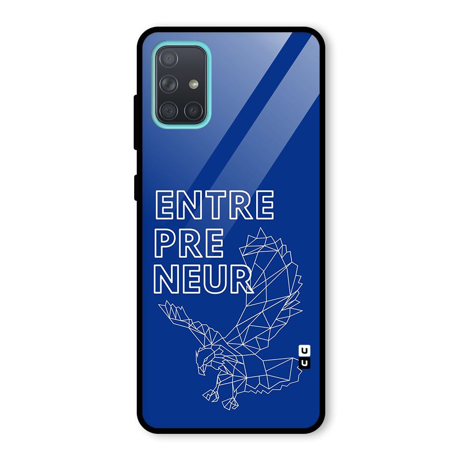 Blue Entrepreneur Glass Back Case for Galaxy A71