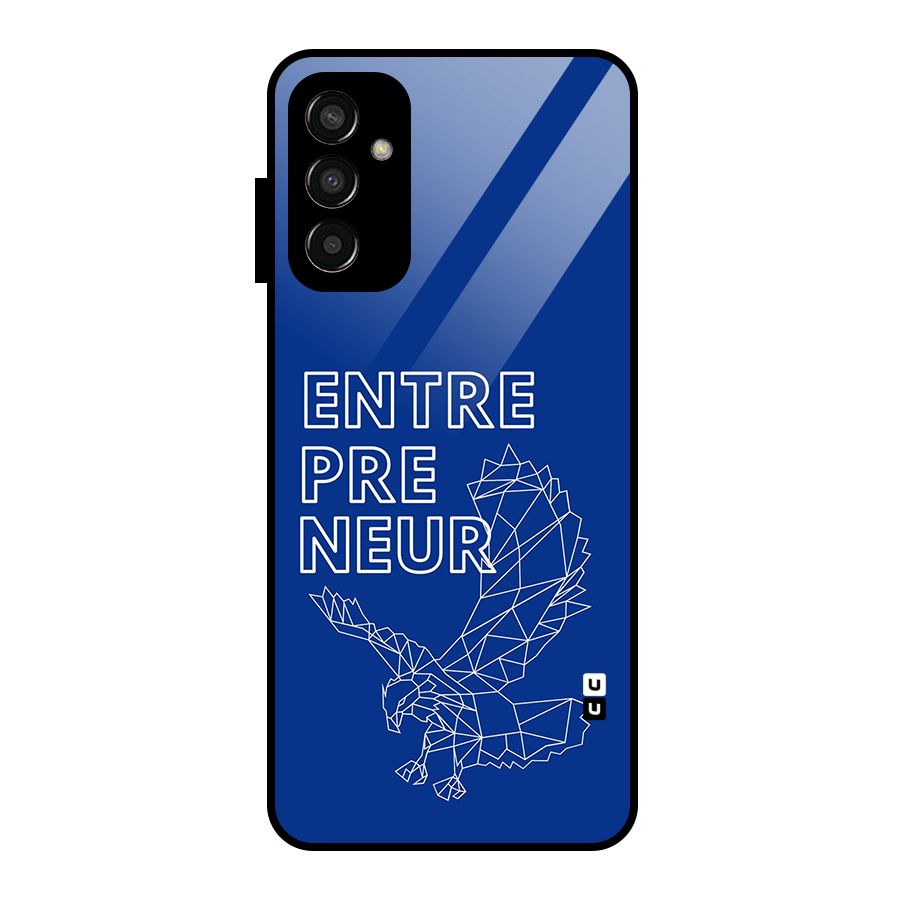 Blue Entrepreneur Glass Back Case for Galaxy F13