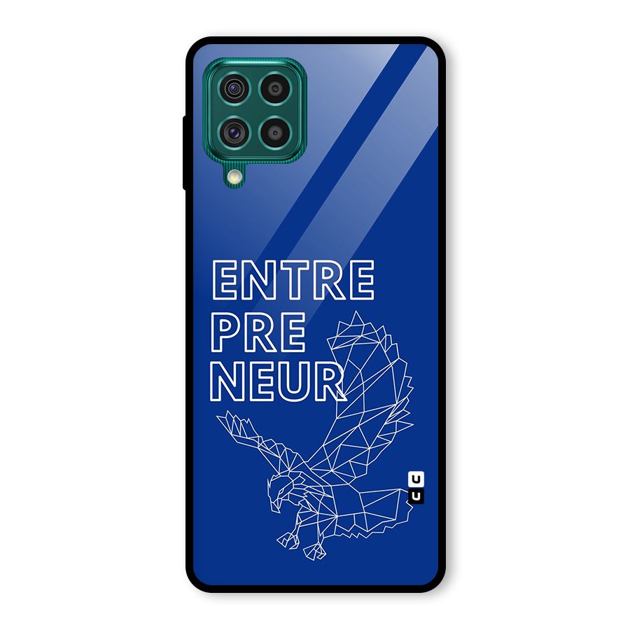 Blue Entrepreneur Glass Back Case for Galaxy F62