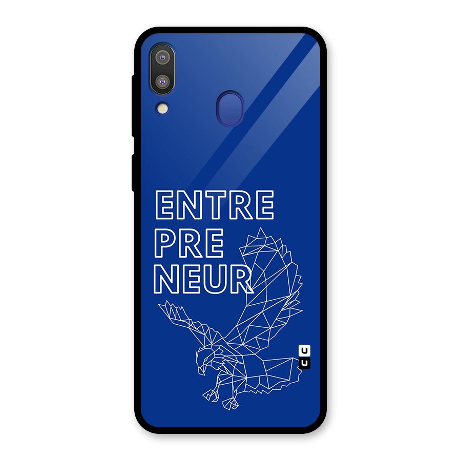 Blue Entrepreneur Glass Back Case for Galaxy M20