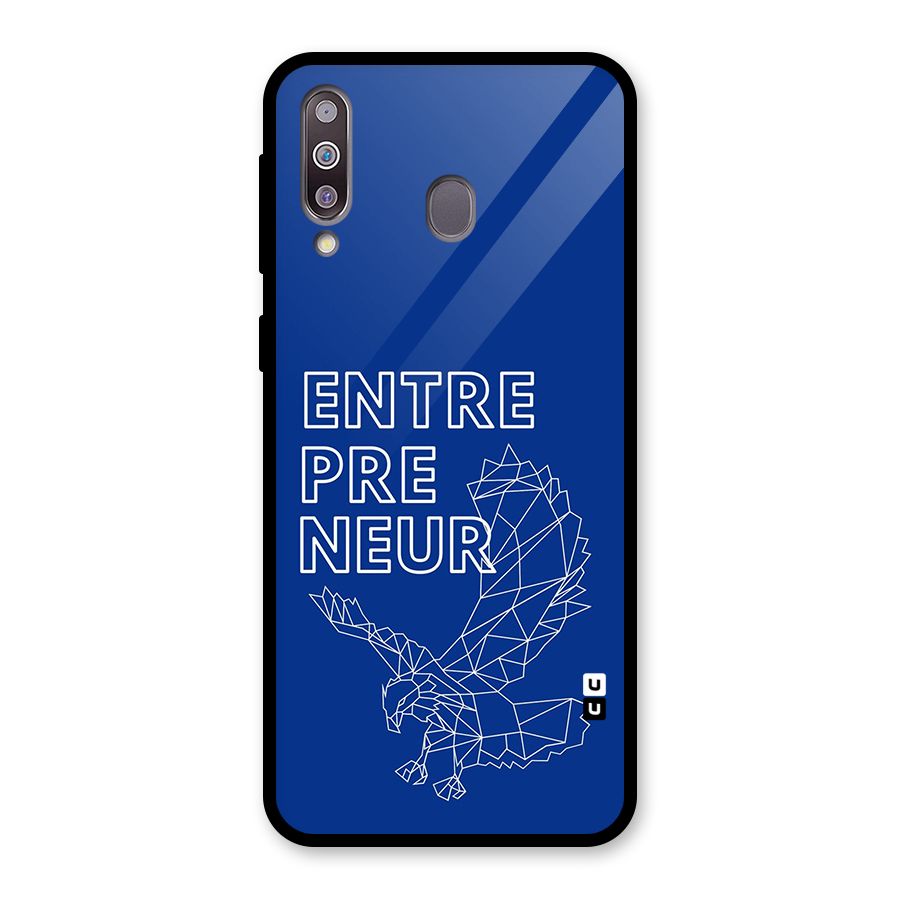 Blue Entrepreneur Glass Back Case for Galaxy M30