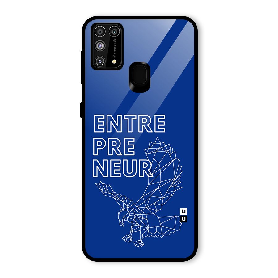 Blue Entrepreneur Glass Back Case for Galaxy M31