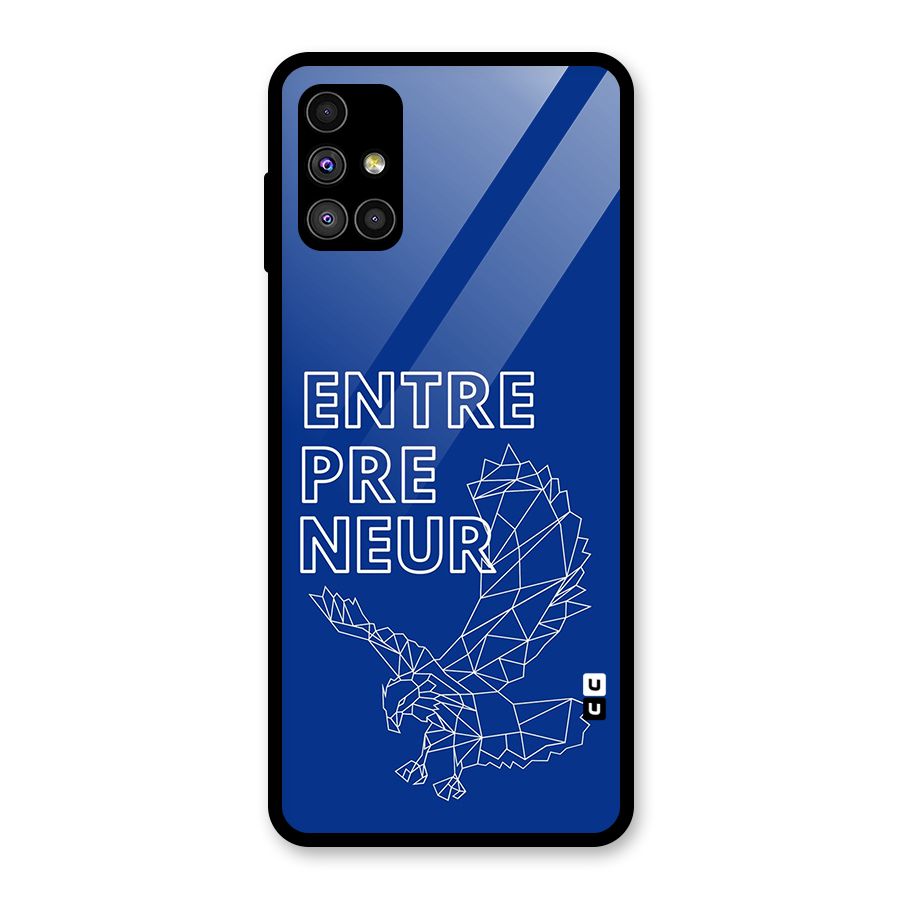 Blue Entrepreneur Glass Back Case for Galaxy M51