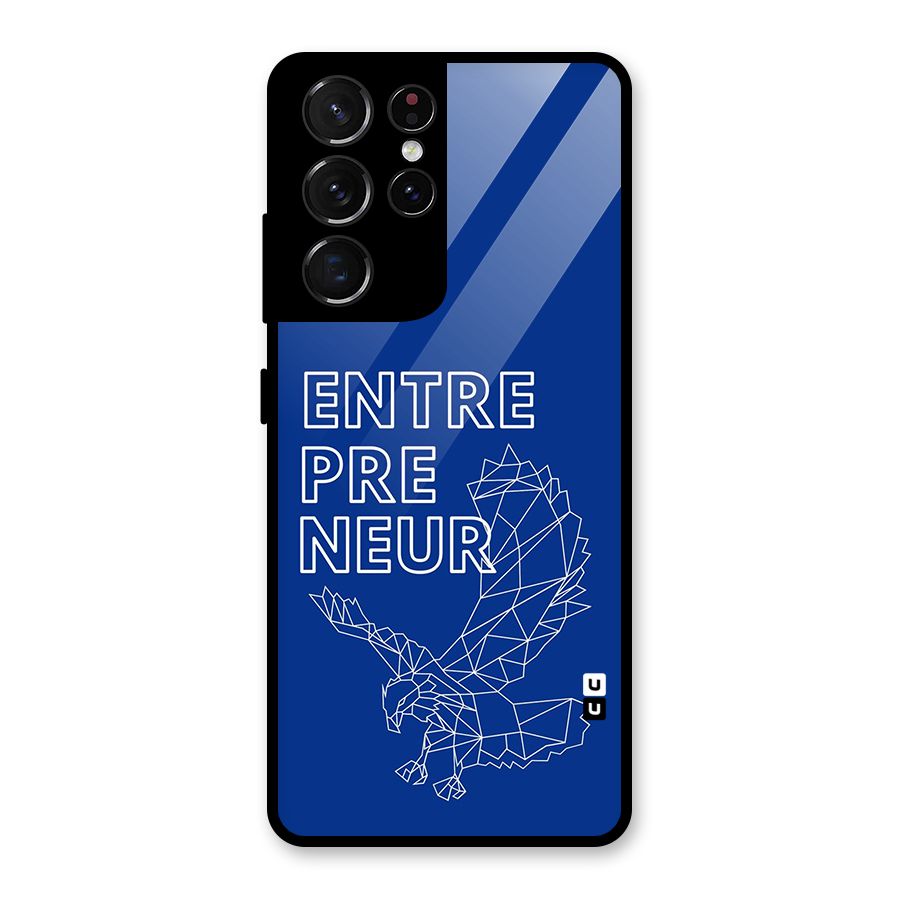 Blue Entrepreneur Glass Back Case for Galaxy S21 Ultra 5G