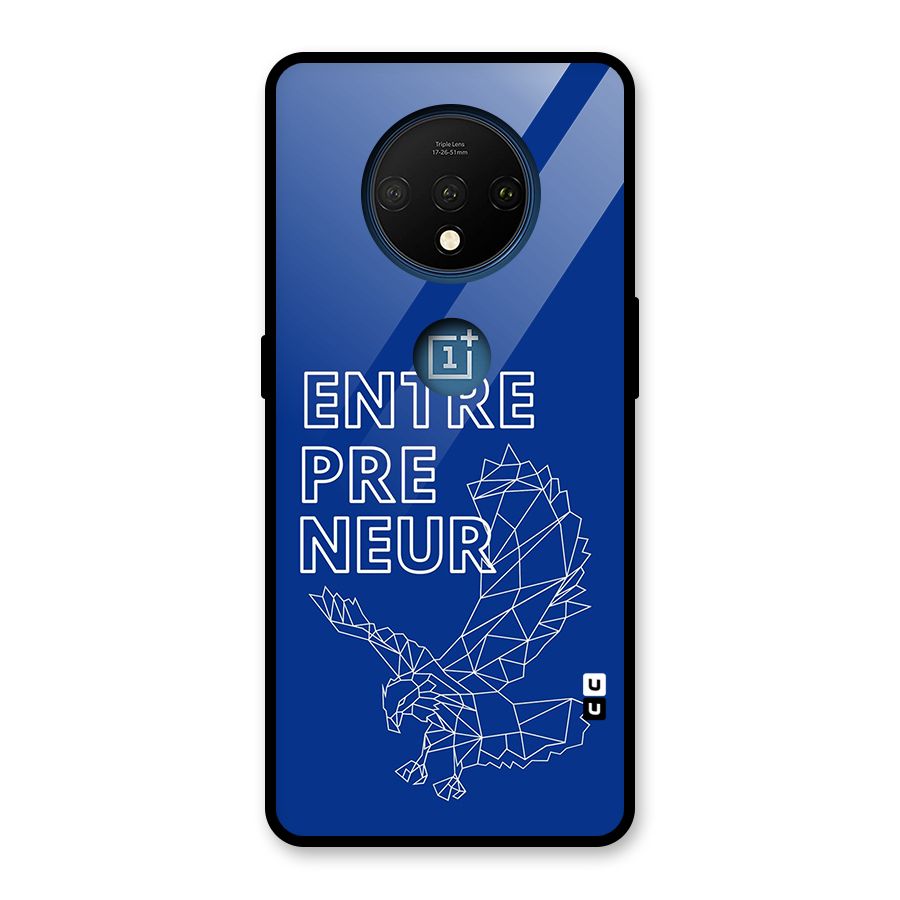 Blue Entrepreneur Glass Back Case for OnePlus 7T