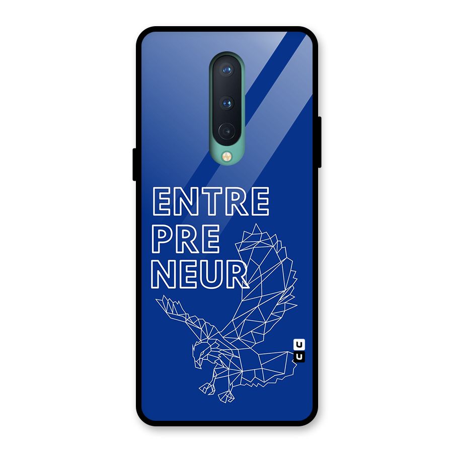 Blue Entrepreneur Glass Back Case for OnePlus 8