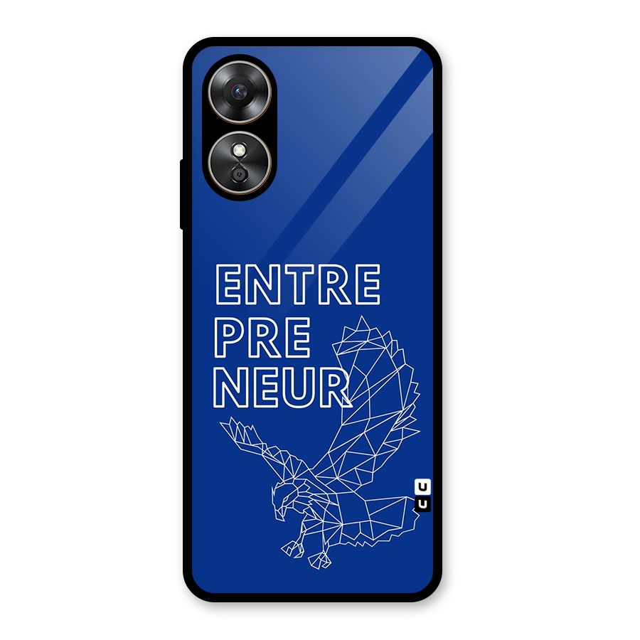 Blue Entrepreneur Glass Back Case for Oppo A17