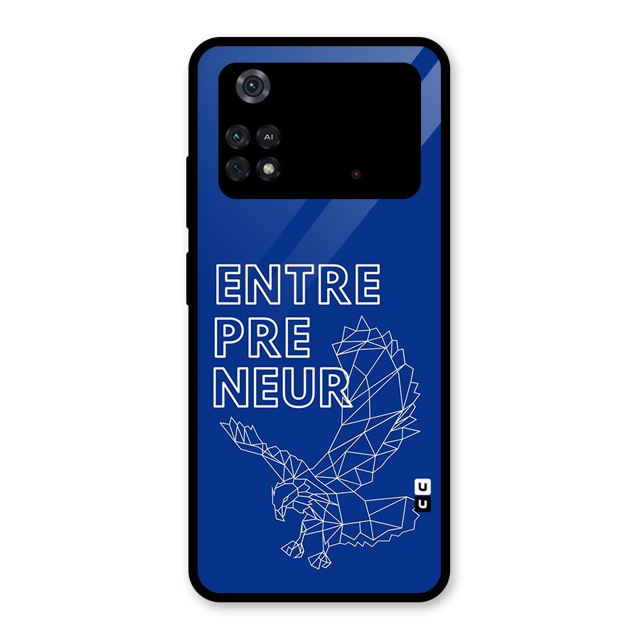 Blue Entrepreneur Glass Back Case for Poco M4 Pro 4G