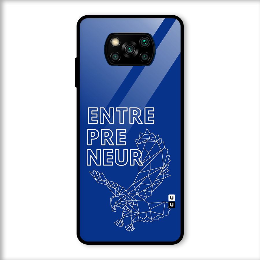 Blue Entrepreneur Glass Back Case for Poco X3