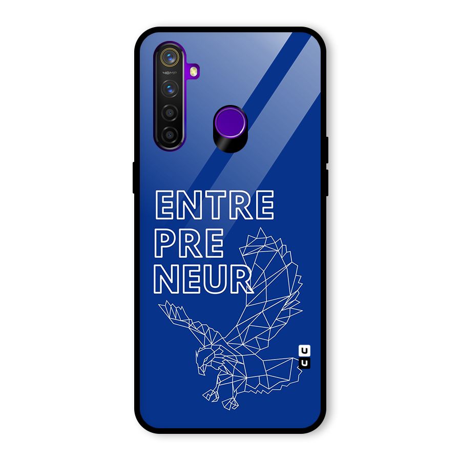 Blue Entrepreneur Glass Back Case for Realme 5 Pro
