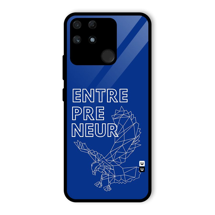 Blue Entrepreneur Glass Back Case for Realme Narzo 50A