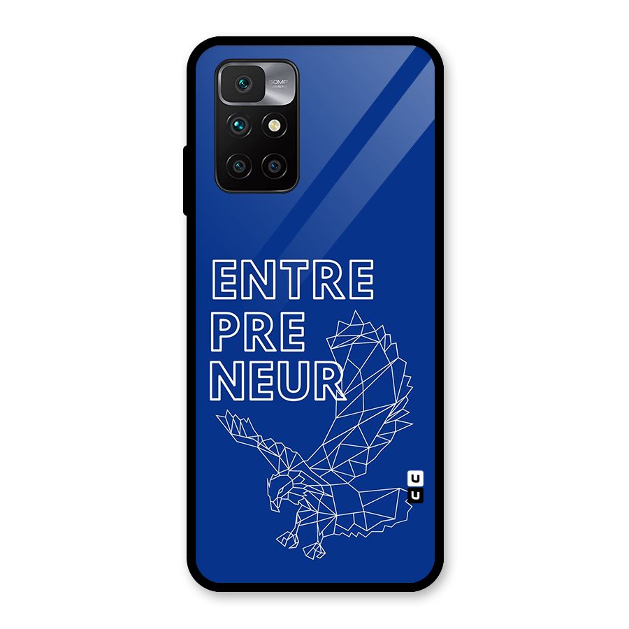 Blue Entrepreneur Glass Back Case for Redmi 10 Prime