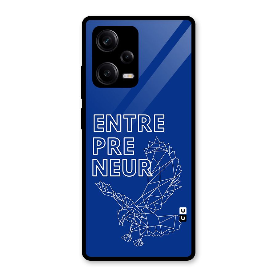 Blue Entrepreneur Glass Back Case for Redmi Note 12 Pro