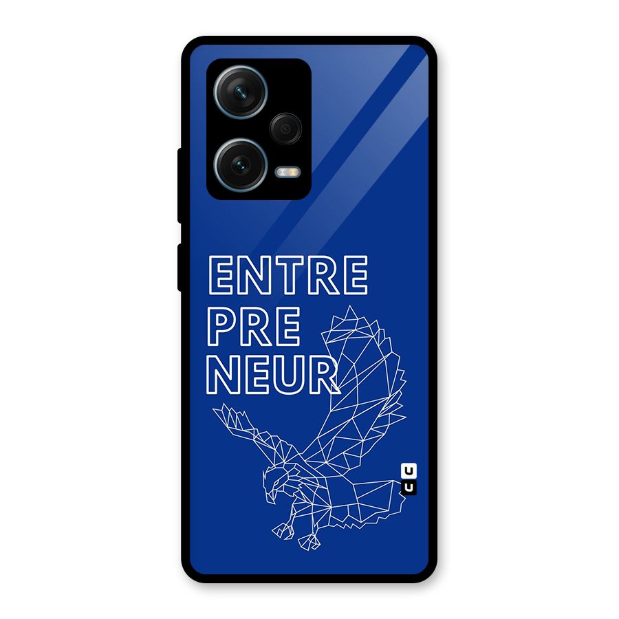 Blue Entrepreneur Glass Back Case for Redmi Note 12 Pro Plus 5G
