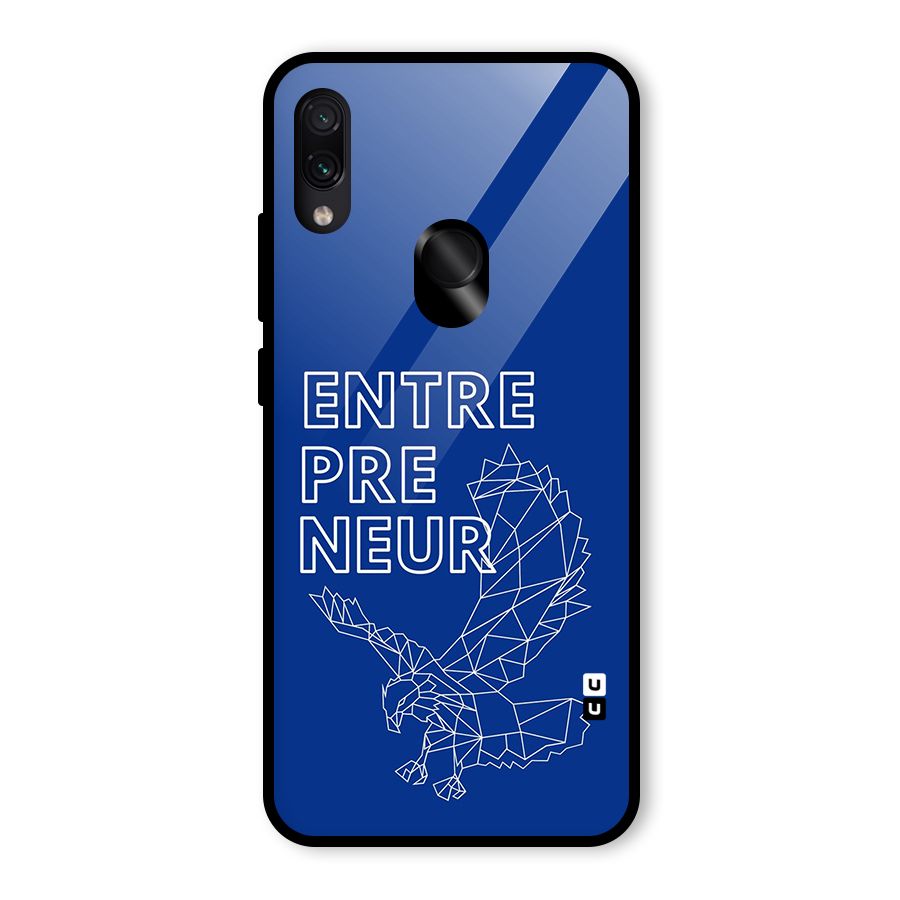 Blue Entrepreneur Glass Back Case for Redmi Note 7 Pro