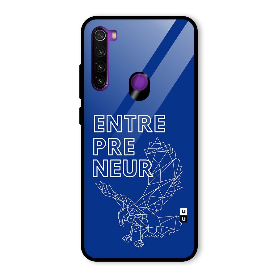 Blue Entrepreneur Glass Back Case for Redmi Note 8