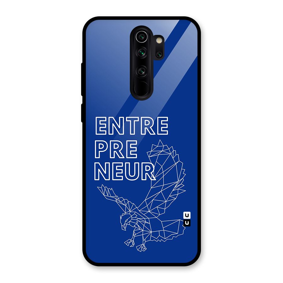 Blue Entrepreneur Glass Back Case for Redmi Note 8 Pro