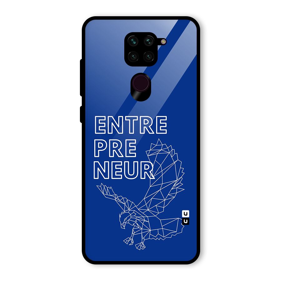 Blue Entrepreneur Glass Back Case for Redmi Note 9