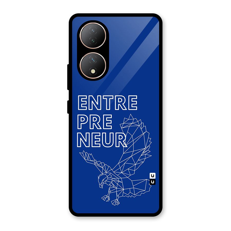 Blue Entrepreneur Glass Back Case for Vivo T2