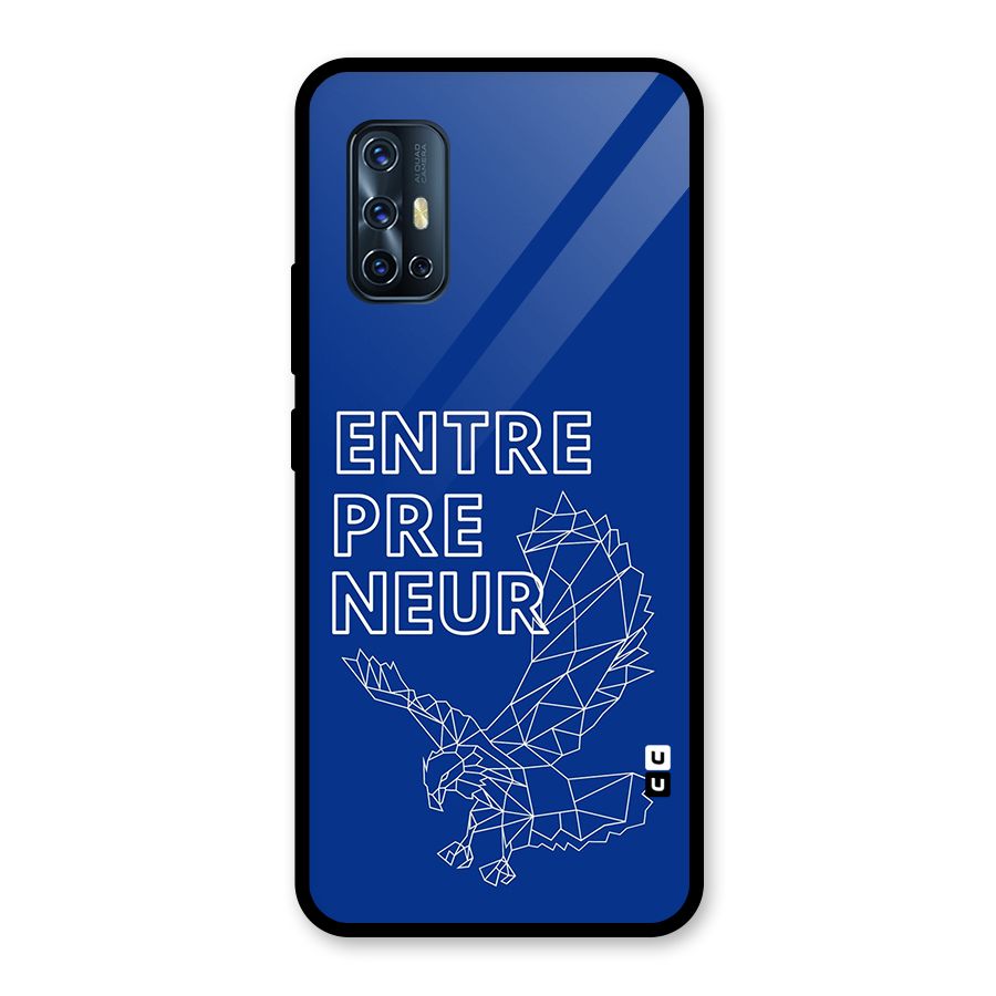Blue Entrepreneur Glass Back Case for Vivo V17