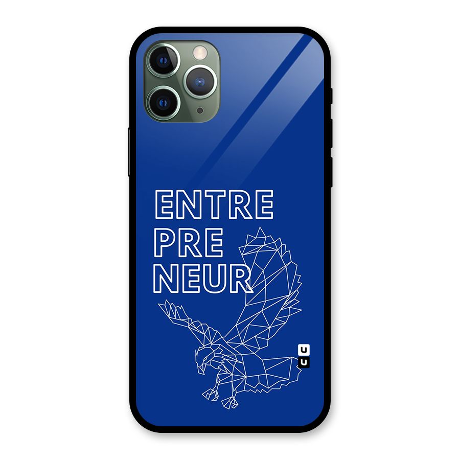 Blue Entrepreneur Glass Back Case for iPhone 11 Pro
