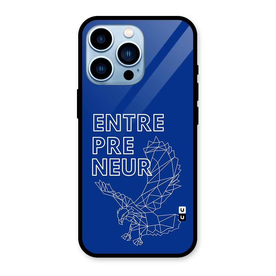 Blue Entrepreneur Glass Back Case for iPhone 13 Pro