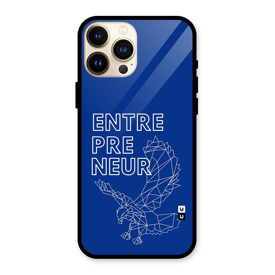 Blue Entrepreneur Glass Back Case for iPhone 13 Pro Max